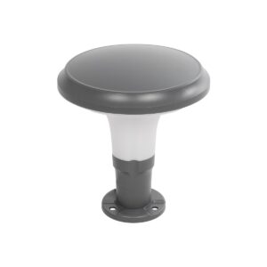 GLOBOSTAR® WHISPER 90553 Φωτιστικό Κολωνάκι Κήπου με Ντουί 1 x E27 AC 220-240V Αδιάβροχο IP65 - Γκρι Ανθρακί - Μ27 x Π27 x Υ29cm