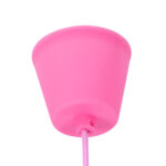 GloboStar® CABLITO 61553 Μοντέρνο Κρεμαστό Φωτιστικό Οροφής Μονόφωτο 1 x E27 Ροζ Σιλικόνης Ανάρτηση με Υφασμάτινο Καλώδιο Φ4 x Υ110cm - Image 2