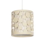 GloboStar® PETAL 203-0067 Μοντέρνο Κρεμαστό Φωτιστικό Καπέλο Μονόφωτο 1 x E27 IP20 Μπεζ Πλαστικό - Μ23.5 x Π23.5 x Υ76cm