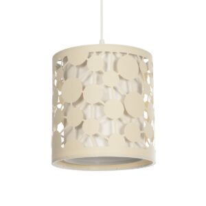 GloboStar® PETAL 203-0067 Μοντέρνο Κρεμαστό Φωτιστικό Καπέλο Μονόφωτο 1 x E27 IP20 Μπεζ Πλαστικό - Μ23.5 x Π23.5 x Υ76cm