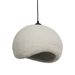 GloboStar® STONE 204-0124 Μοντέρνο Κρεμαστό Φωτιστικό Καμπάνα Μονόφωτο 1 x E27 IP20 Γκρι Πολυστερίνη με Γκρι Ρητίνη - Μ31.5 x Π35 x Υ26cm