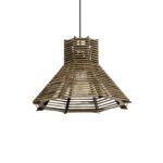 GLOBOSTAR® MEGALISTO 205-0051 Boho Κρεμαστό Φωτιστικό Οροφής με Ντουί 1 x E27 AC 220-240V IP20 - Μπεζ - M40 x Π40 x Υ26cm