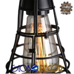 GloboStar® DROPS 01059 Vintage Κρεμαστό Φωτιστικό Πλέγμα Πολύφωτο 6 x E27 IP20 Μαύρο Μέταλλο - 120cm