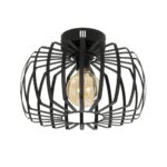 GloboStar® STAR 202-0054 Μοντέρνο Φωτιστικό Οροφής Πλέγμα Μονόφωτο 1 x E27 IP20 Μαύρο Μέταλλο - Μ40 x Π40 x Υ27cm