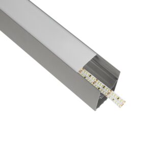 GLOBOSTAR® ALP-LINEAR BRIGHTRAIL 61776-3M Επιφανειακό / Κρεμαστό Προφίλ Αλουμινίου με Λευκό Γαλακτερό Πατητό Κάλυμμα για Ταινίες LED IP20 - Γκρι Ανθρακί Ματ - Μ300 x Π5 x Υ7.5cm