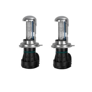 GLOBOSTAR® HID 84047 Λάμπα Xenon H4 H/L Super Vision Υψηλής Φωτεινότητας +30% 35W/70W 3500lm/7000lm 360° DC 12V Αδιάβροχο IP65 Ultra Ψυχρό Λευκό 8000K - Μ4.8 x Π4.8 x Υ10.2cm - Πακέτο 2 Τεμαχίων - 2 Χρόνια Εγγύηση