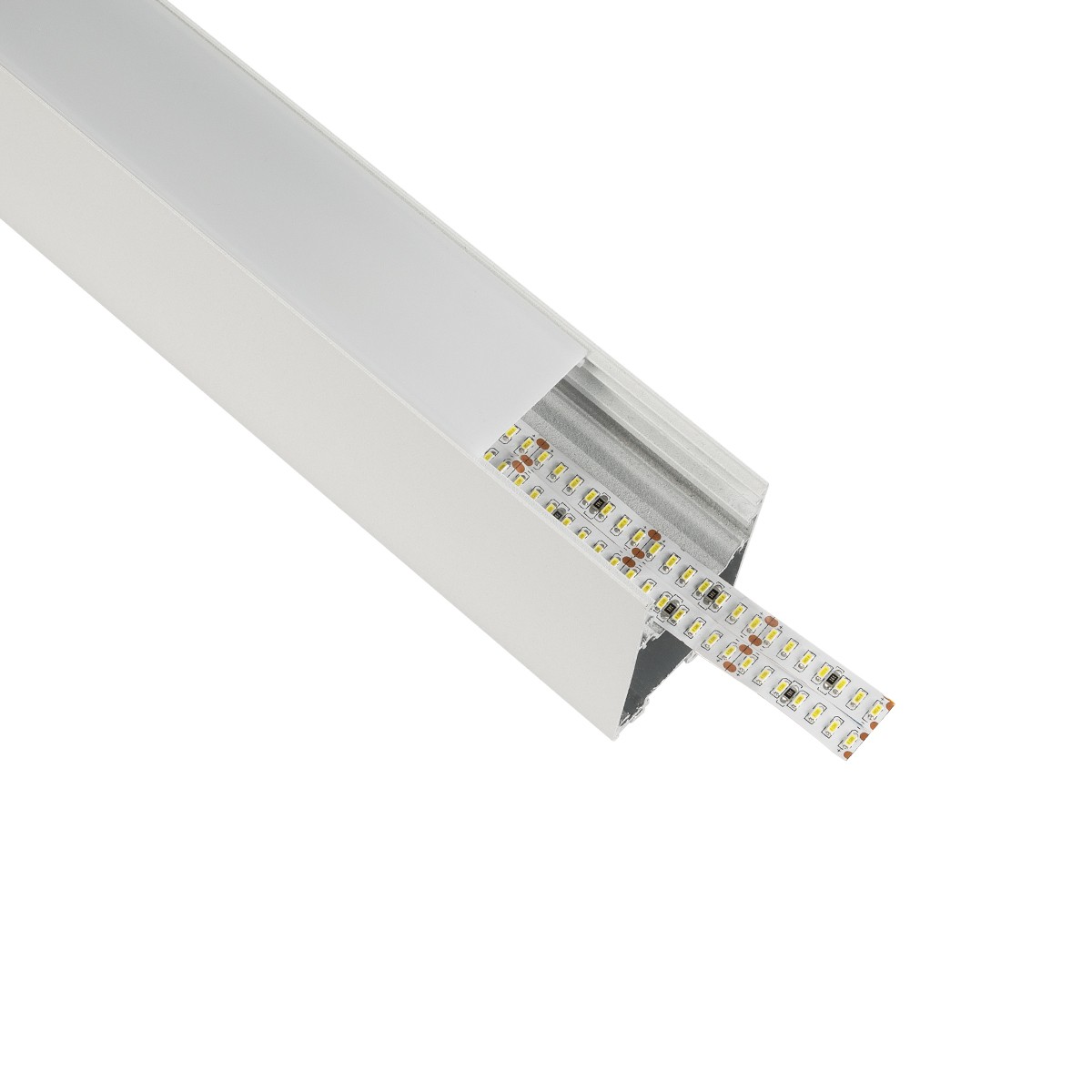 GLOBOSTAR® ALP-LINEAR LUMILINE 61763-3M Επιφανειακό / Κρεμαστό Προφίλ Αλουμινίου με Λευκό Γαλακτερό Πατητό Κάλυμμα για Ταινίες LED IP20 - Λευκό Ματ - Μ300 x Π3.5 x Υ7cm