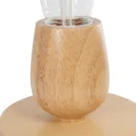 GloboStar® Round 99402 Μοντέρνο Ξύλινο Επιτραπέζιο Φωτιστικό Πορτατίφ Λαμπατέρ με Ντουί E27 Μονόφωτο Στρόγγυλο Μπεζ - Φυσικός Άχρωμος Δρυς με 1.8m καλώδιο και διακόπτη Φ12 x Υ10cm - Image 4