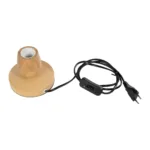 GloboStar® Round 99402 Μοντέρνο Ξύλινο Επιτραπέζιο Φωτιστικό Πορτατίφ Λαμπατέρ με Ντουί E27 Μονόφωτο Στρόγγυλο Μπεζ - Φυσικός Άχρωμος Δρυς με 1.8m καλώδιο και διακόπτη Φ12 x Υ10cm - Image 5