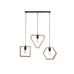 GLOBOSTAR® ELISE 999-0034 Μοντέρνο Κρεμαστό Φωτιστικό Οροφής με Ντουί 3 x E27 AC 220-240V IP20 - Καφέ & Μαύρο - Μ74 x Π9 x Υ40cm - Image 2