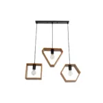 GLOBOSTAR® ELISE 999-0034 Μοντέρνο Κρεμαστό Φωτιστικό Οροφής με Ντουί 3 x E27 AC 220-240V IP20 - Καφέ & Μαύρο - Μ74 x Π9 x Υ40cm - Image 3