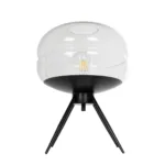 GloboStar® JAVAN 999-0036 Μοντέρνο Επιτραπέζιο Φωτιστικό Πορτατίφ Μονόφωτο 1 x E27 IP20 Διάφανο Γυαλί με Μαύρο Μέταλλο - Μ30 x Π30 x Υ19cm - Image 4