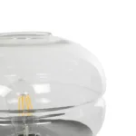 GloboStar® JAVAN 999-0036 Μοντέρνο Επιτραπέζιο Φωτιστικό Πορτατίφ Μονόφωτο 1 x E27 IP20 Διάφανο Γυαλί με Μαύρο Μέταλλο - Μ30 x Π30 x Υ19cm - Image 5