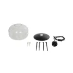 GloboStar® JAVAN 999-0036 Μοντέρνο Επιτραπέζιο Φωτιστικό Πορτατίφ Μονόφωτο 1 x E27 IP20 Διάφανο Γυαλί με Μαύρο Μέταλλο - Μ30 x Π30 x Υ19cm - Image 8