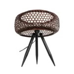 GloboStar® ZORION 999-0040 Vintage Επιτραπέζιο Φωτιστικό Πορτατίφ Μονόφωτο 1 x E27 IP20 Καφέ Ξύλο με Μαύρο Μέταλλο - Μ40 x Π40 x Υ43.5cm - Image 3