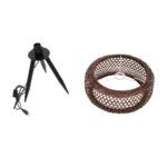 GloboStar® ZORION 999-0040 Vintage Επιτραπέζιο Φωτιστικό Πορτατίφ Μονόφωτο 1 x E27 IP20 Καφέ Ξύλο με Μαύρο Μέταλλο - Μ40 x Π40 x Υ43.5cm - Image 7