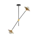 GLOBOSTAR® JOLIET 999-0043 Μοντέρνο Φωτιστικό Οροφής με Ντουί 2 x G9 AC 220-240V IP20 - Μαύρο & Χρυσό - Μ93 x Π20 x Υ106cm - Image 2