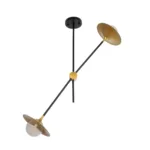 GLOBOSTAR® JOLIET 999-0043 Μοντέρνο Φωτιστικό Οροφής με Ντουί 2 x G9 AC 220-240V IP20 - Μαύρο & Χρυσό - Μ93 x Π20 x Υ106cm - Image 3
