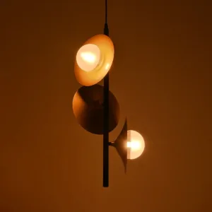 GLOBOSTAR® JOLIET 999-0046 Μοντέρνο Κρεμαστό Φωτιστικό Οροφής με Ντουί 3 x G9 AC 220-240V IP20 - Μαύρο & Χρυσό - Μ27 x Π27 x Y62cm