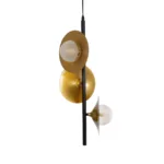GLOBOSTAR® JOLIET 999-0046 Μοντέρνο Κρεμαστό Φωτιστικό Οροφής με Ντουί 3 x G9 AC 220-240V IP20 - Μαύρο & Χρυσό - Μ27 x Π27 x Y62cm - Image 3