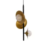 GLOBOSTAR® JOLIET 999-0046 Μοντέρνο Κρεμαστό Φωτιστικό Οροφής με Ντουί 3 x G9 AC 220-240V IP20 - Μαύρο & Χρυσό - Μ27 x Π27 x Y62cm - Image 5