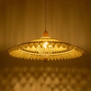 GLOBOSTAR® VENTALIA 999-0066 Boho Κρεμαστό Φωτιστικό Οροφής με Ντουί 1 x E27 AC 220-240V IP20 - Μπεζ - Μ83 x Π83 x Υ36cm