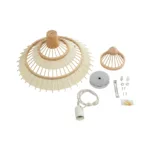 GLOBOSTAR® VENTALIA 999-0068 Boho Κρεμαστό Φωτιστικό Οροφής με Ντουί 1 x E27 AC 220-240V IP20 - Μπεζ - Μ40 x Π40 x Y23cm - Image 9