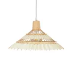 GLOBOSTAR® VENTALIA 999-0068 Boho Κρεμαστό Φωτιστικό Οροφής με Ντουί 1 x E27 AC 220-240V IP20 - Μπεζ - Μ40 x Π40 x Y23cm - Image 3
