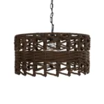 GLOBOSTAR® VERA 999-0069 Boho Κρεμαστό Φωτιστικό Οροφής με Ντουί 1 x E27 AC 220-240V IP20 - Καφέ - Μ50 x Π50 x Υ25cm - Image 3
