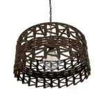 GLOBOSTAR® VERA 999-0069 Boho Κρεμαστό Φωτιστικό Οροφής με Ντουί 1 x E27 AC 220-240V IP20 - Καφέ - Μ50 x Π50 x Υ25cm - Image 4