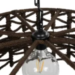 GLOBOSTAR® VERA 999-0069 Boho Κρεμαστό Φωτιστικό Οροφής με Ντουί 1 x E27 AC 220-240V IP20 - Καφέ - Μ50 x Π50 x Υ25cm - Image 6