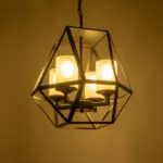 GLOBOSTAR® DASTAR 999-0091 Vintage Κρεμαστό Φωτιστικό Οροφής με Ντουί 4 x E27 AC 220-240V IP20 - Μαύρο & Λευκό - Μ42 x Π42 x Υ43cm