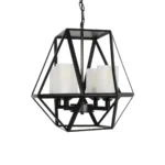 GLOBOSTAR® DASTAR 999-0091 Vintage Κρεμαστό Φωτιστικό Οροφής με Ντουί 4 x E27 AC 220-240V IP20 - Μαύρο & Λευκό - Μ42 x Π42 x Υ43cm - Image 3