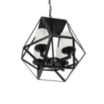 GLOBOSTAR® DASTAR 999-0091 Vintage Κρεμαστό Φωτιστικό Οροφής με Ντουί 4 x E27 AC 220-240V IP20 - Μαύρο & Λευκό - Μ42 x Π42 x Υ43cm - Image 4