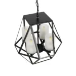 GLOBOSTAR® DASTAR 999-0091 Vintage Κρεμαστό Φωτιστικό Οροφής με Ντουί 4 x E27 AC 220-240V IP20 - Μαύρο & Λευκό - Μ42 x Π42 x Υ43cm - Image 5