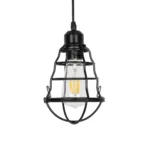 GLOBOSTAR® ALDO 999-0096 Vintage Κρεμαστό Φωτιστικό Οροφής με Ντουί 1 x E27 AC 220-240V IP20 - Μαύρο - Μ15 x Π15 x Υ24cm - Image 3