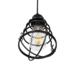 GLOBOSTAR® ALDO 999-0096 Vintage Κρεμαστό Φωτιστικό Οροφής με Ντουί 1 x E27 AC 220-240V IP20 - Μαύρο - Μ15 x Π15 x Υ24cm - Image 4