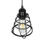 GLOBOSTAR® ALDO 999-0096 Vintage Κρεμαστό Φωτιστικό Οροφής με Ντουί 1 x E27 AC 220-240V IP20 - Μαύρο - Μ15 x Π15 x Υ24cm - Image 5