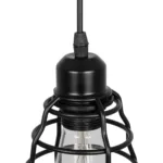 GLOBOSTAR® ALDO 999-0096 Vintage Κρεμαστό Φωτιστικό Οροφής με Ντουί 1 x E27 AC 220-240V IP20 - Μαύρο - Μ15 x Π15 x Υ24cm - Image 6