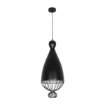 GLOBOSTAR® CARNEL 999-0110 Vintage Κρεμαστό Φωτιστικό Οροφής με Ντουί 1 x E27 AC 220-240V IP20 - Μαύρο - Μ26 x Π26 x Υ70cm - Image 2