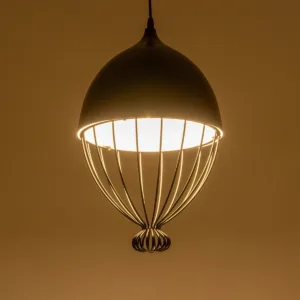 GLOBOSTAR® CANARIO 999-0111 Vintage Κρεμαστό Φωτιστικό Οροφής με Ντουί 1 x E27 AC 220-240V IP20 - Μαύρο - Μ28 x Π28 x Υ47cm