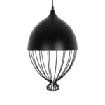 GLOBOSTAR® CANARIO 999-0111 Vintage Κρεμαστό Φωτιστικό Οροφής με Ντουί 1 x E27 AC 220-240V IP20 - Μαύρο - Μ28 x Π28 x Υ47cm - Image 3