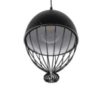 GLOBOSTAR® CANARIO 999-0111 Vintage Κρεμαστό Φωτιστικό Οροφής με Ντουί 1 x E27 AC 220-240V IP20 - Μαύρο - Μ28 x Π28 x Υ47cm - Image 4