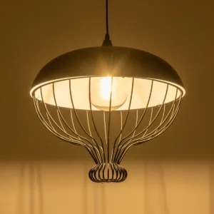 GLOBOSTAR® SOBRINO 999-0112 Vintage Κρεμαστό Φωτιστικό Οροφής με Ντουί 1 x E27 AC 220-240V IP20 - Μαύρο - Μ45 x Π45 x Υ45cm