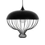 GLOBOSTAR® SOBRINO 999-0112 Vintage Κρεμαστό Φωτιστικό Οροφής με Ντουί 1 x E27 AC 220-240V IP20 - Μαύρο - Μ45 x Π45 x Υ45cm - Image 3