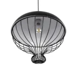 GLOBOSTAR® SOBRINO 999-0112 Vintage Κρεμαστό Φωτιστικό Οροφής με Ντουί 1 x E27 AC 220-240V IP20 - Μαύρο - Μ45 x Π45 x Υ45cm - Image 4