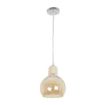 GLOBOSTAR® LUCREZIA 999-0143 Μοντέρνο Κρεμαστό Φωτιστικό Οροφής με Ντουί 1 x E27 AC 220-240V IP20 - Μελί - Μ18 x Π18 x Υ24cm - Image 2