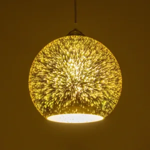 GLOBOSTAR® SATURN 999-0147 Μοντέρνο Κρεμαστό Φωτιστικό Οροφής με Ντουί 1 x E27 AC 220-240V IP20 - Πολύχρωμο - Μ25 x Π25 x Υ22cm