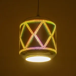 GLOBOSTAR® NEPTUNE 999-0149 Μοντέρνο Κρεμαστό Φωτιστικό Οροφής με Ντουί 1 x E27 AC 220-240V IP20 - Πολύχρωμο - Μ18 x Π18 x Υ25cm