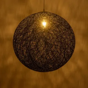 GLOBOSTAR® OCEANA 999-0157 Boho Κρεμαστό Φωτιστικό Οροφής με Ντουί 1 x E27 AC 220-240V IP20 - Μαύρο - Μ60 x Π60 x Υ60cm